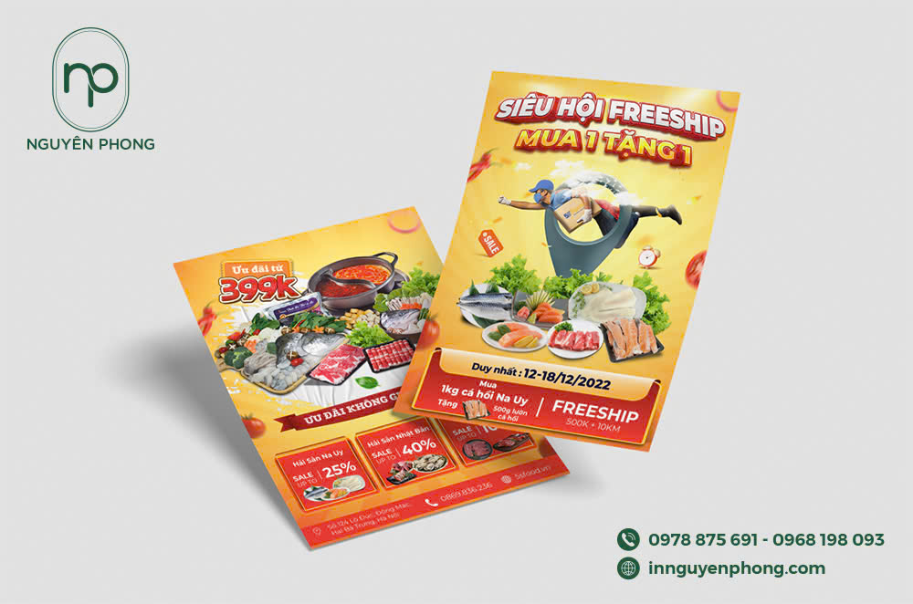 In poster ưu đãi nhà hàng tử chất liệu giấy  Crystal
